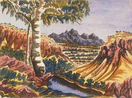 Central Australia by Otto Pareroultja, Watercolour 